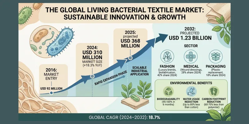 Living Bacterial Textile Market to Hit USD 1.23 Billion by 2032 at 18.7% CAGR